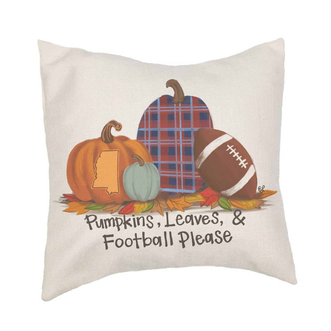 Oxford Pumpkins Leaves Football Pillow