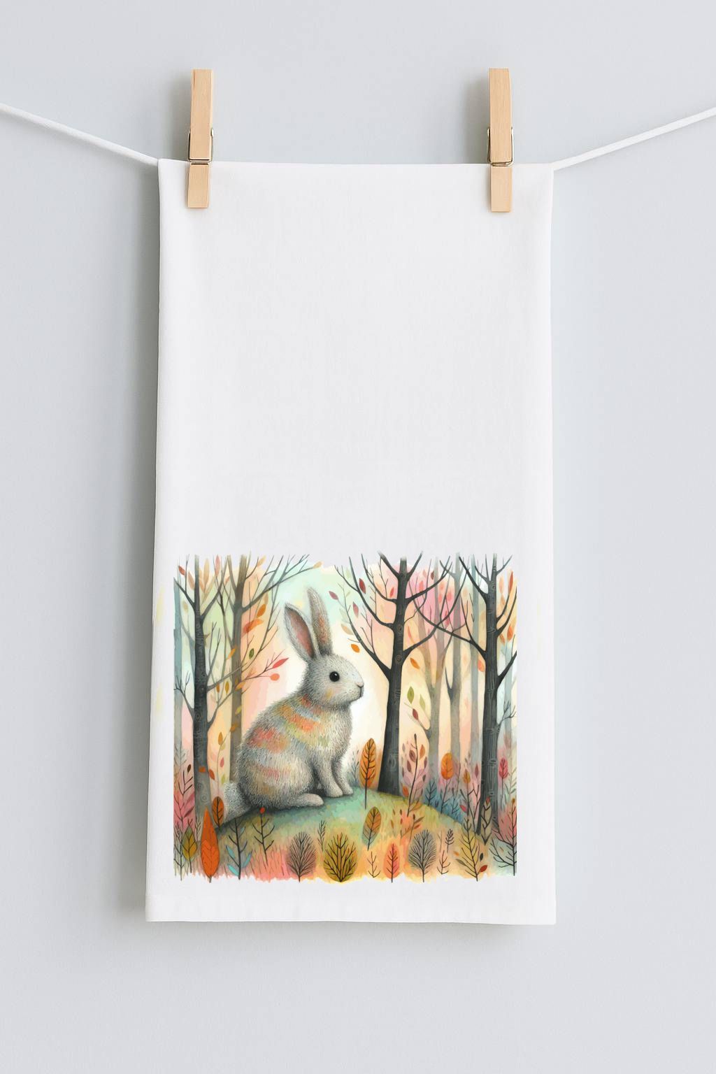 Colorful Bunny Tea Towel