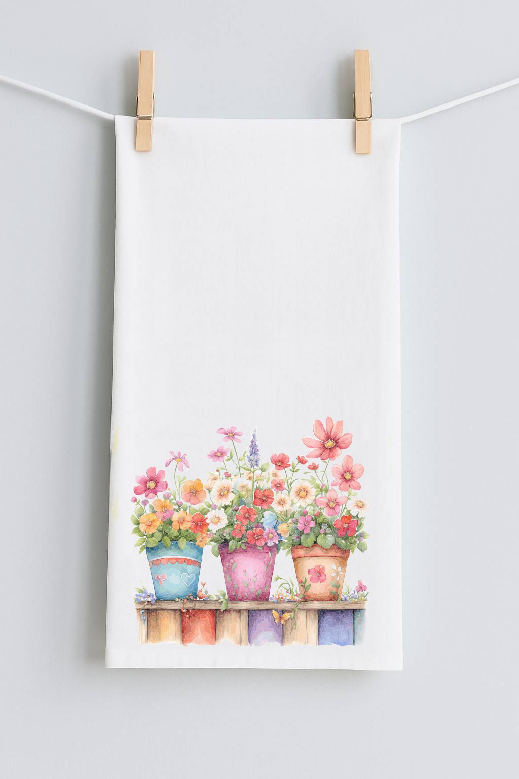 Pots of Flowers #6 Tea Towel