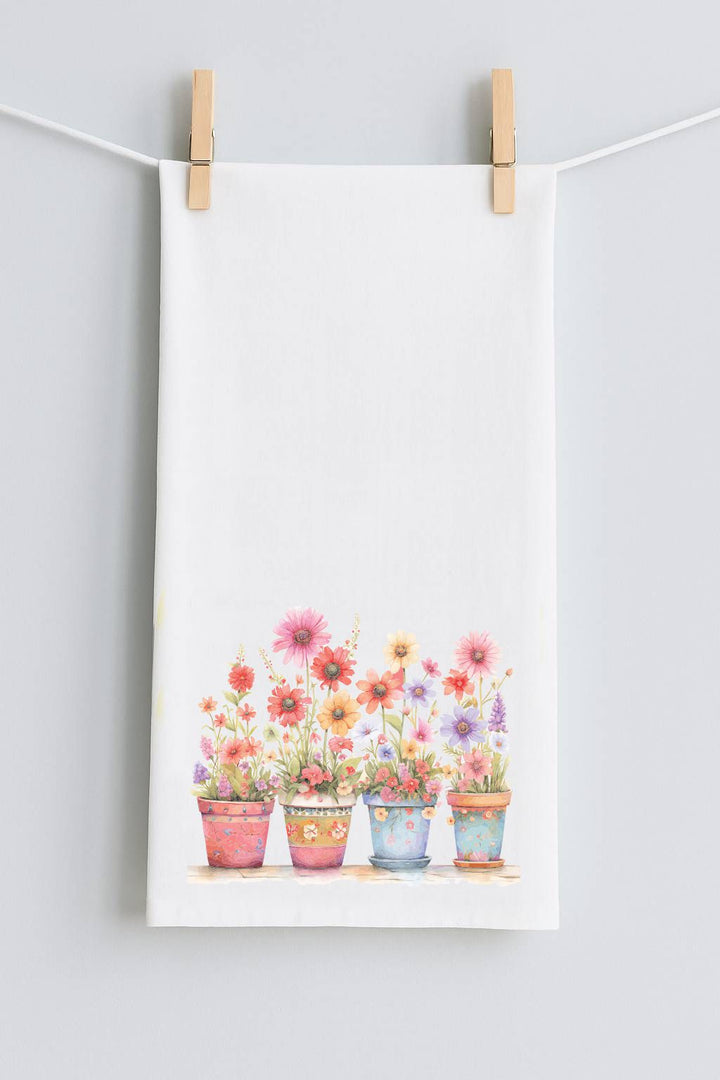 Pots of Flowers #9 Tea Towel