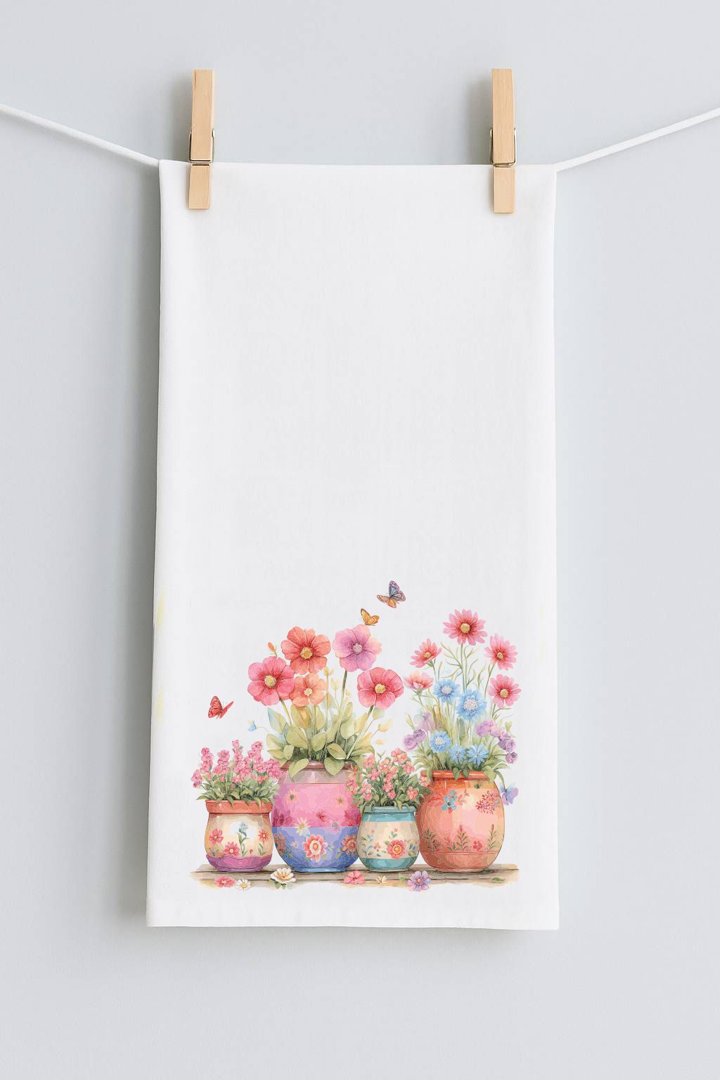 Pots of Flowers #10 Tea Towel