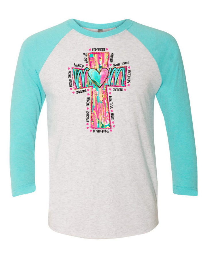 CHRISTIAN MOM CROSS RAGLAN