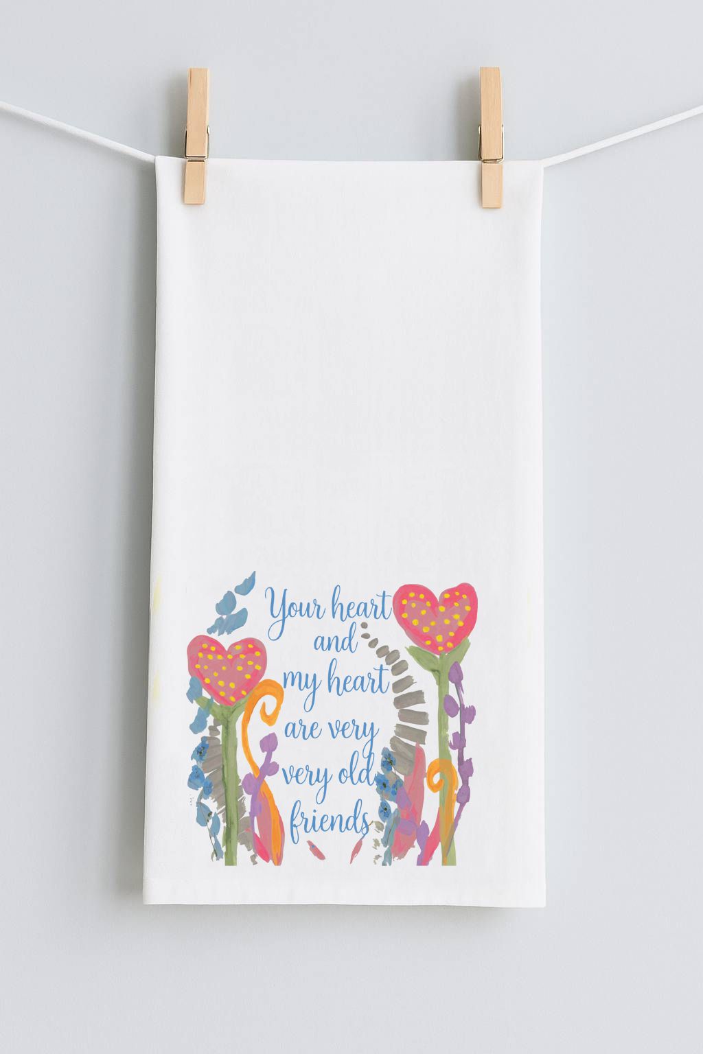 Your Heart and My Heart Tea Towel