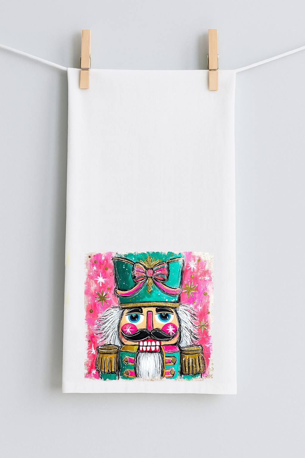 Teal Nutcracker Tea Towel