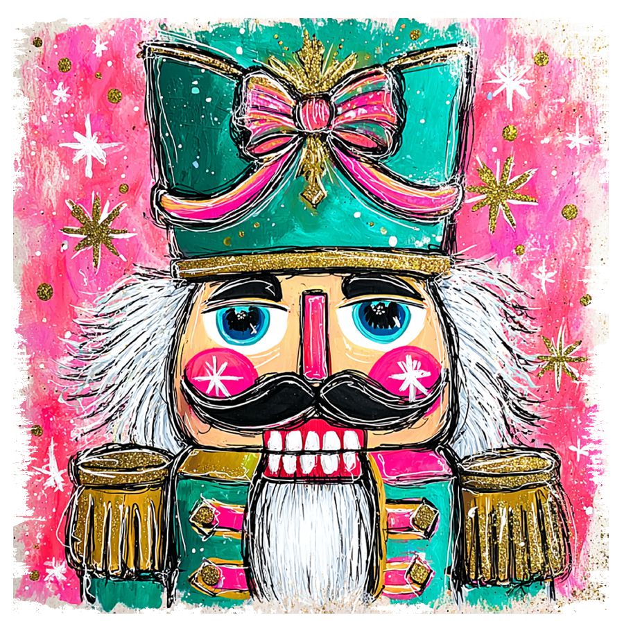 Teal Nutcracker Tea Towel