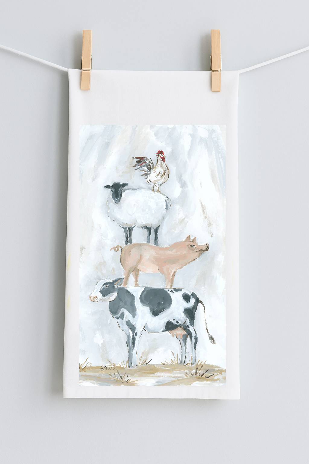 HALEY BARNYARD BUDDIES TEA TOWEL