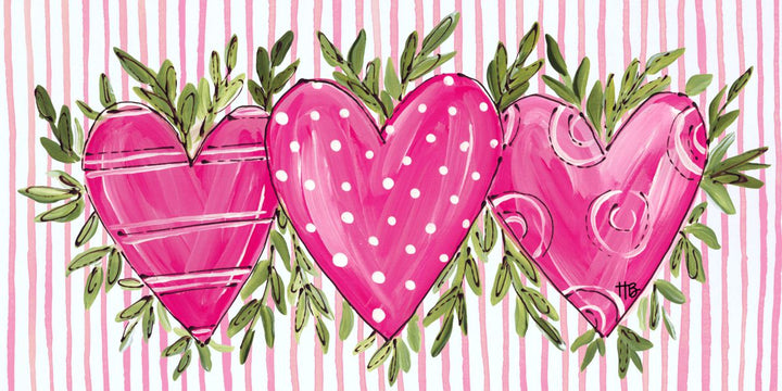 Hearts Pink Stripe Pillow Swap