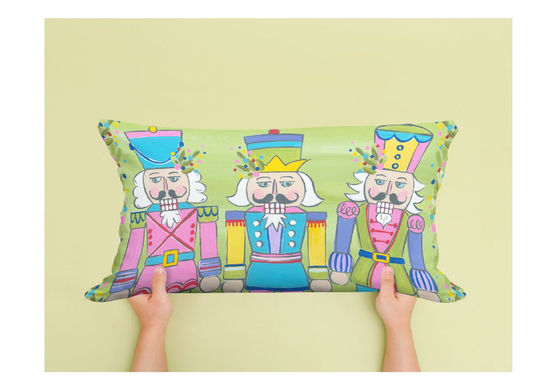Haley's Merry Nutcracker Trio 14"x20" Lumbar Pillow