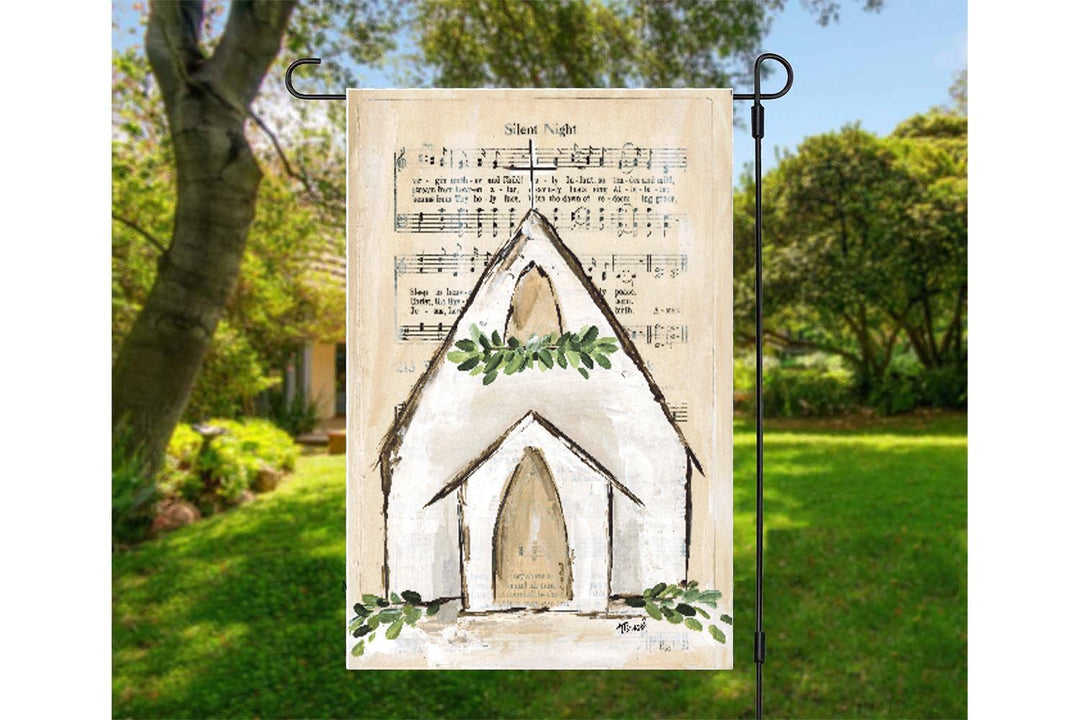 Haley's Silent Night Church Garden Flag