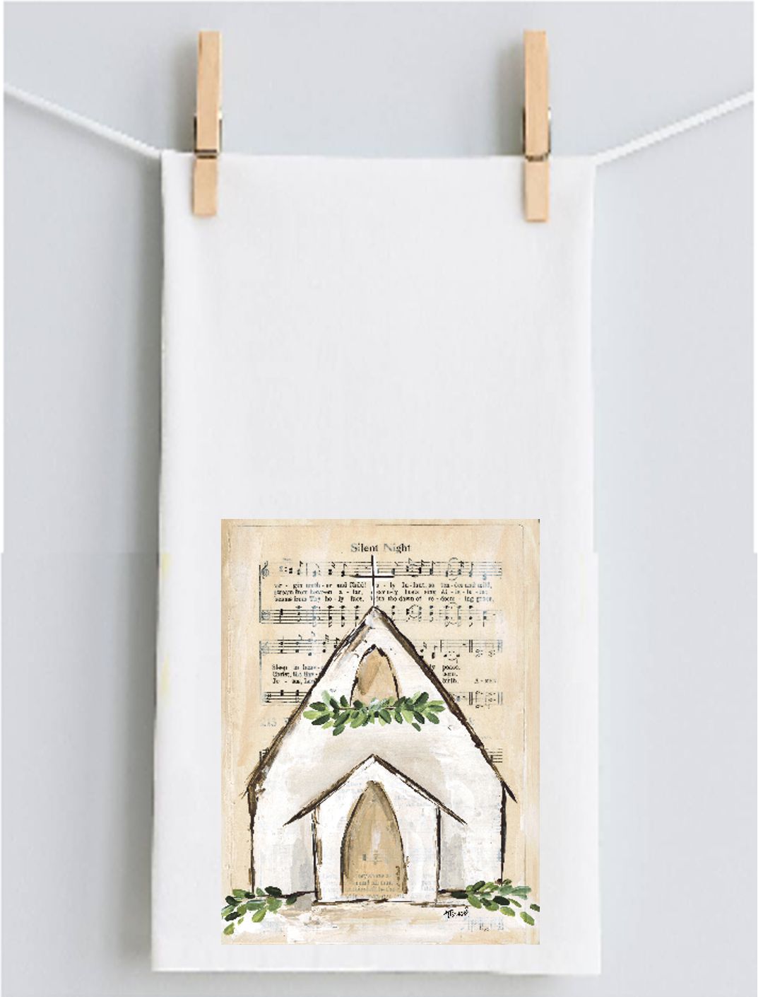 Haley's Silent Night Church Tea Towel