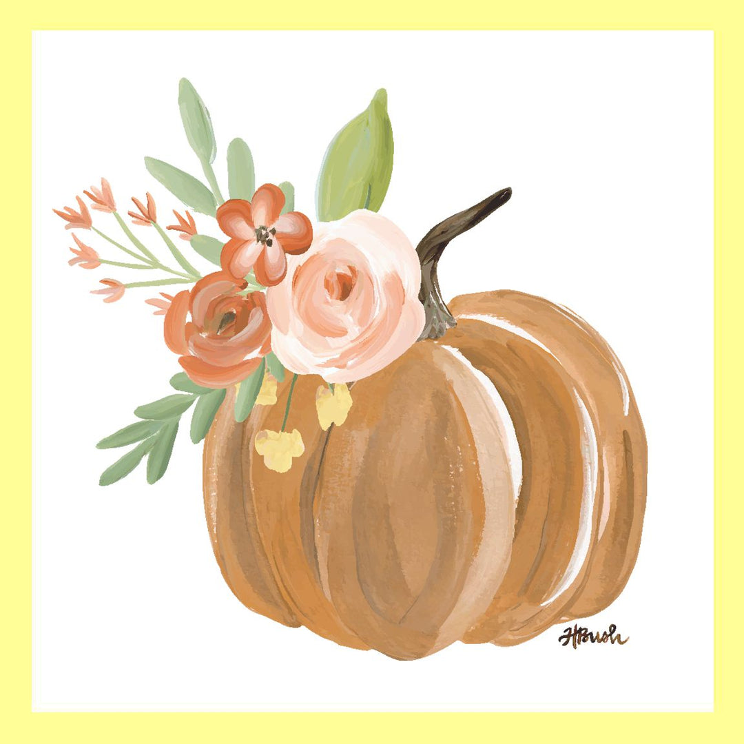 Haley's Orange Pumpkin with Flowers Square Swap