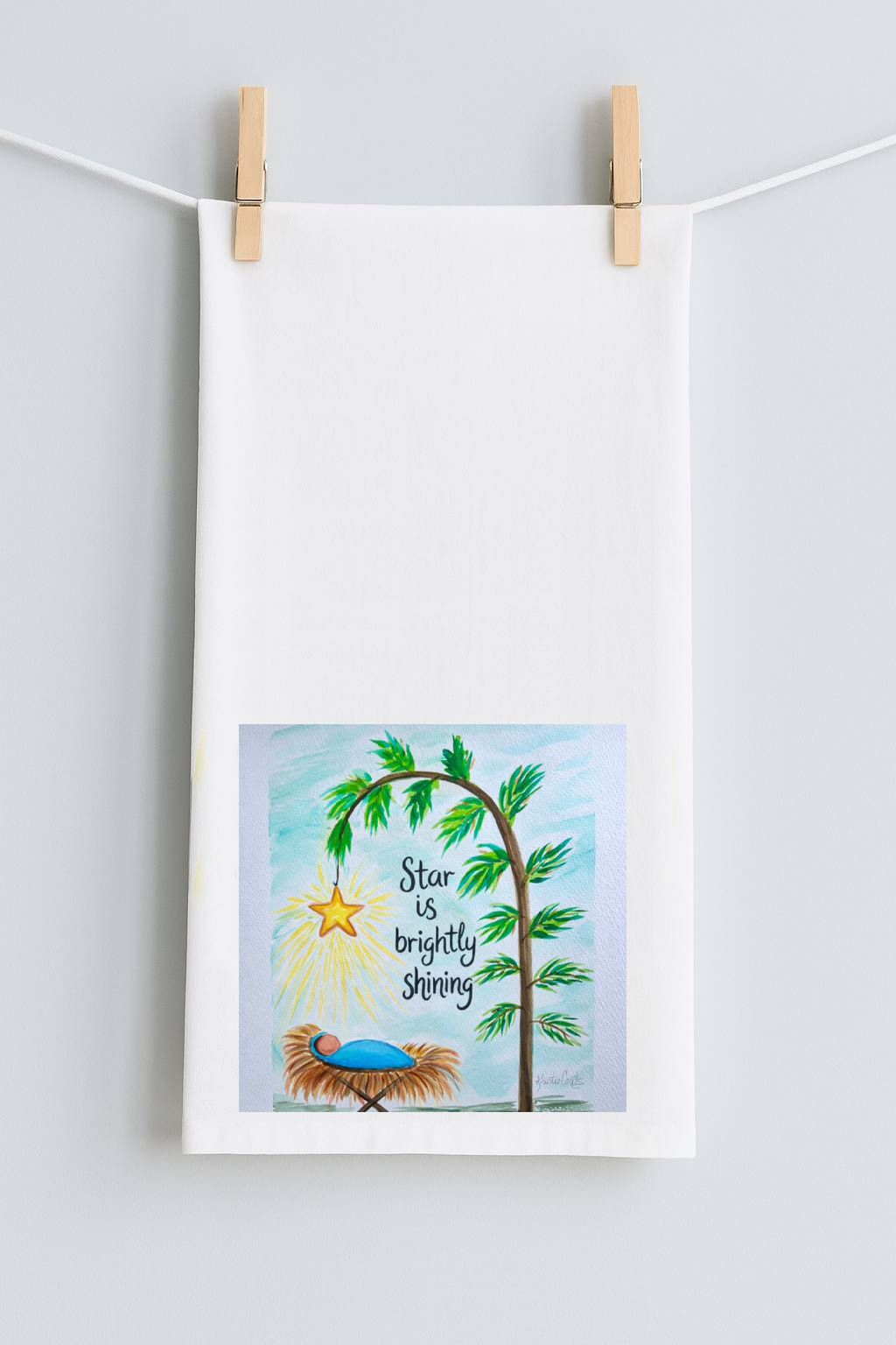 Kristie's Star Brightly Shining Tea Towel