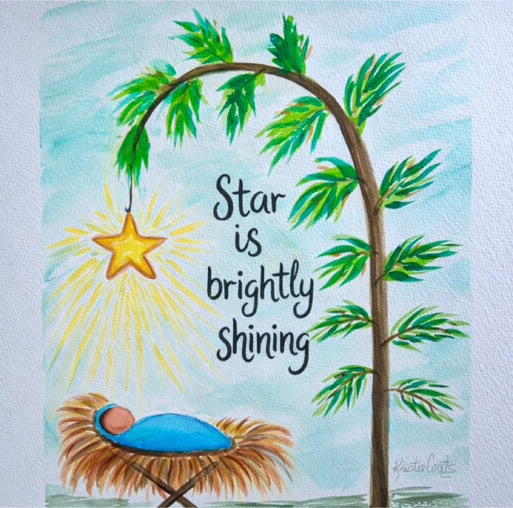 Kristie's Star Brightly Shining Tea Towel