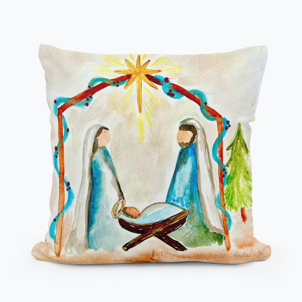 Kristie's Nativity Square Pillow