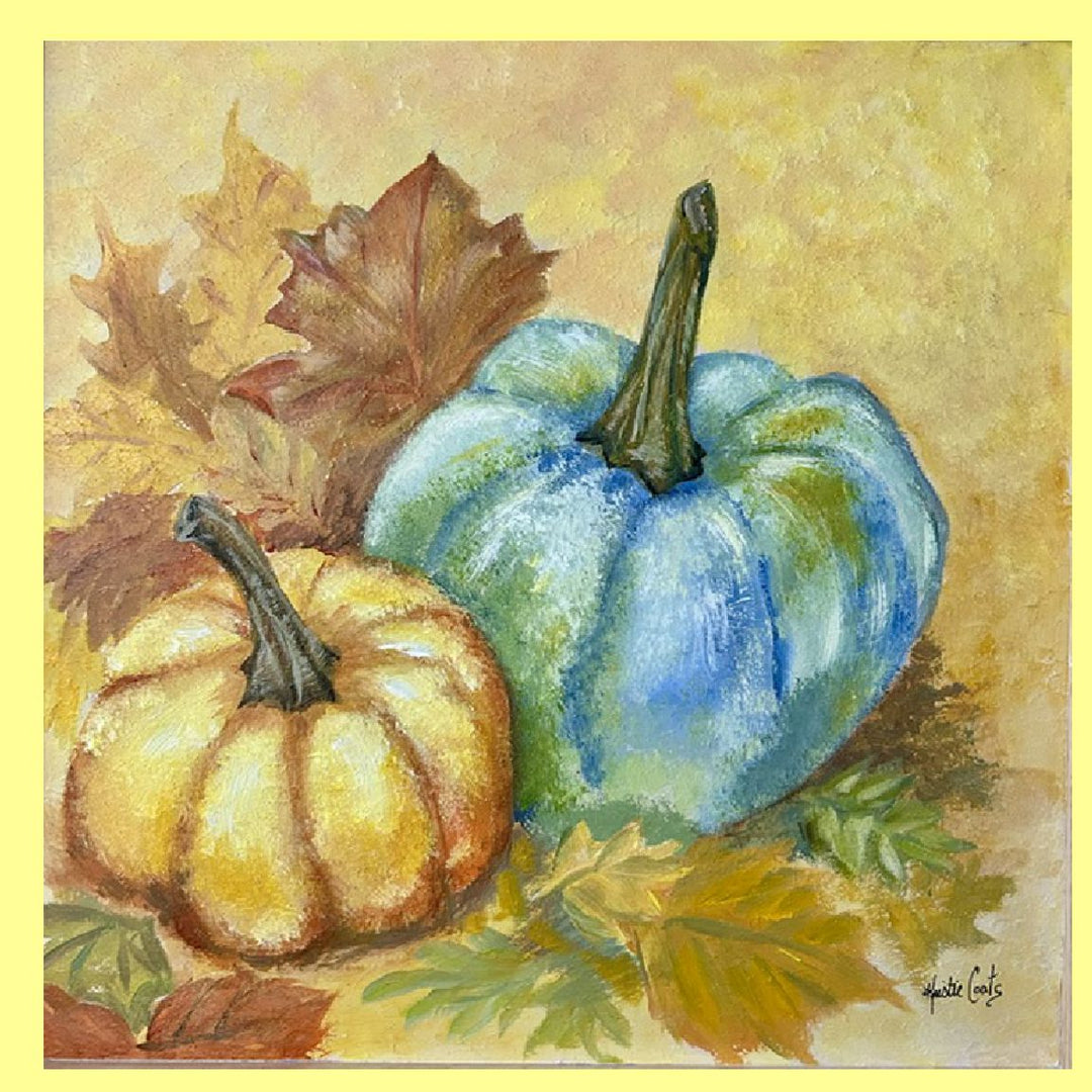 Kristie's  Blue and Orange Pumpkins Square Swap