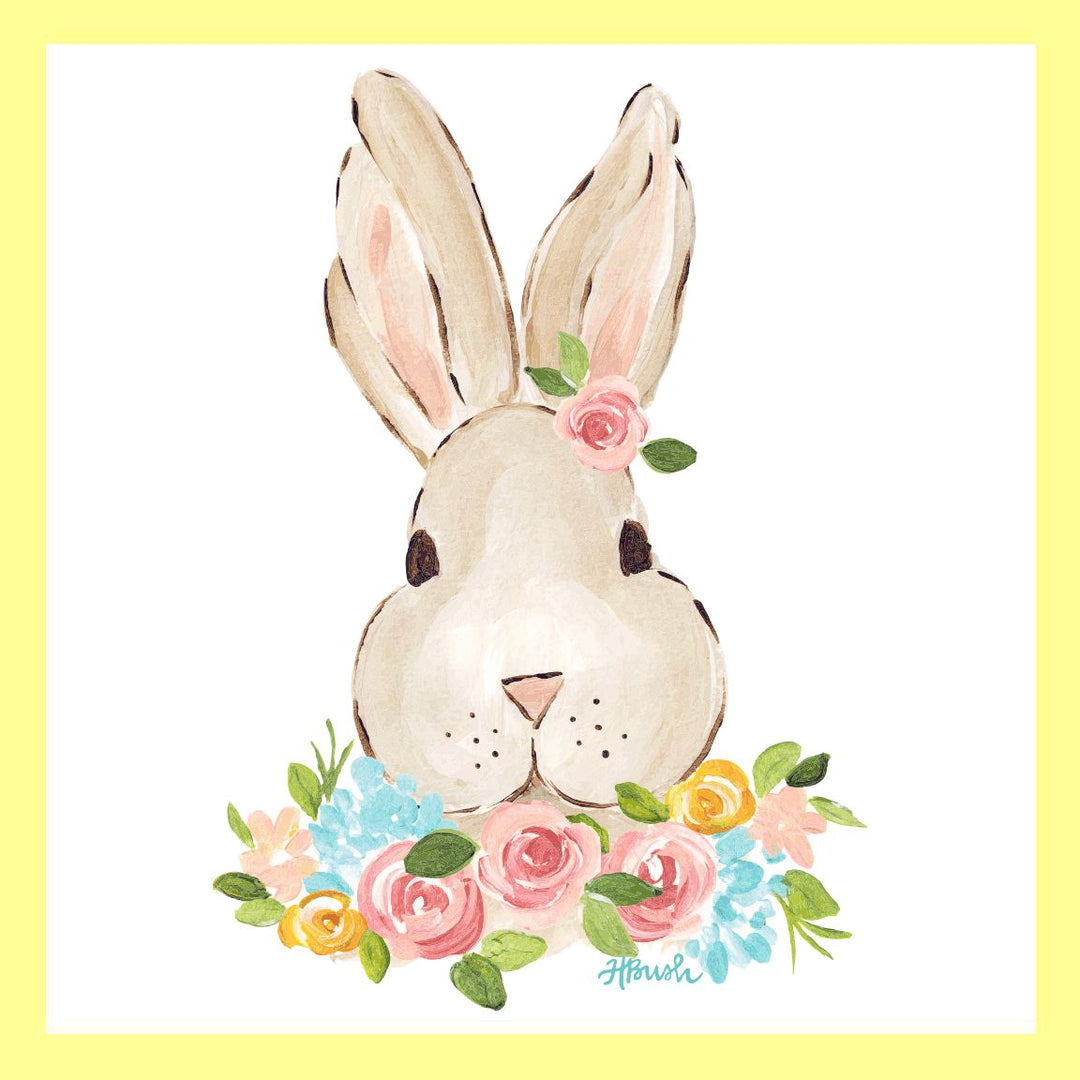 Bunny Floral Wreath Pillow Swap