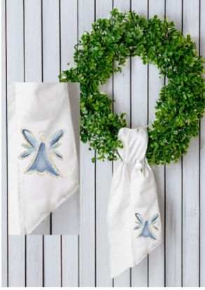 Haley's Angel Simple Gold Outline Wreath Sash