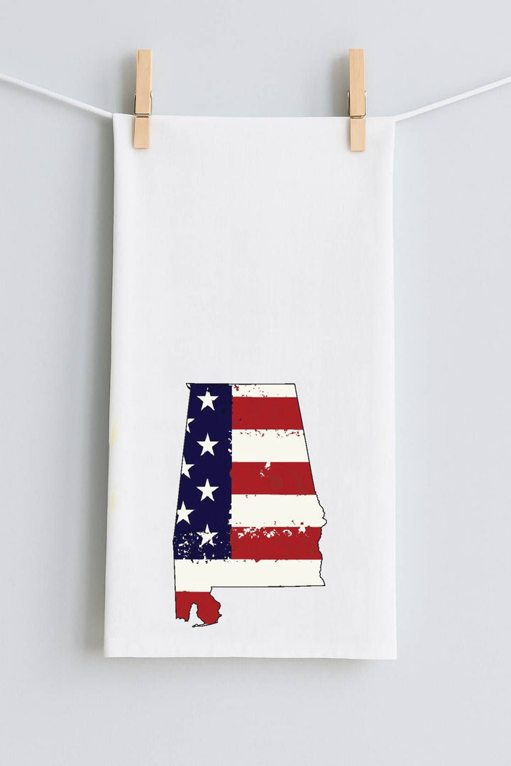 USA Flag State Alabama Tea Towel