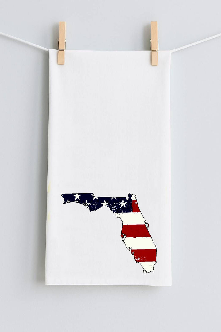 USA Flag State Florida Tea Towel
