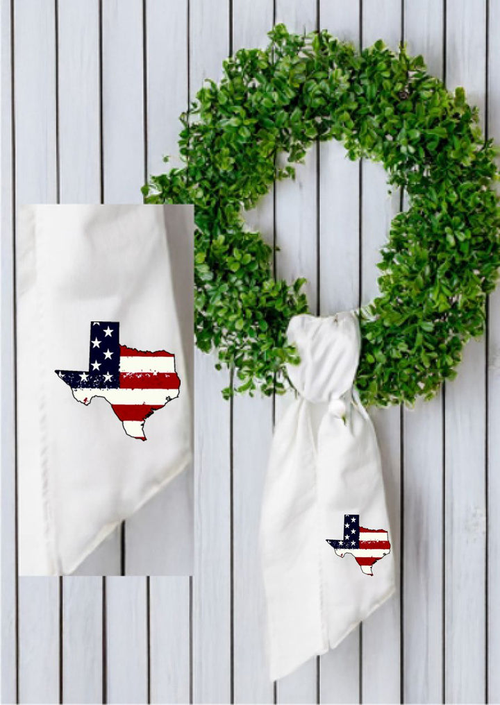 USA Flag State Texas Wreath Sash