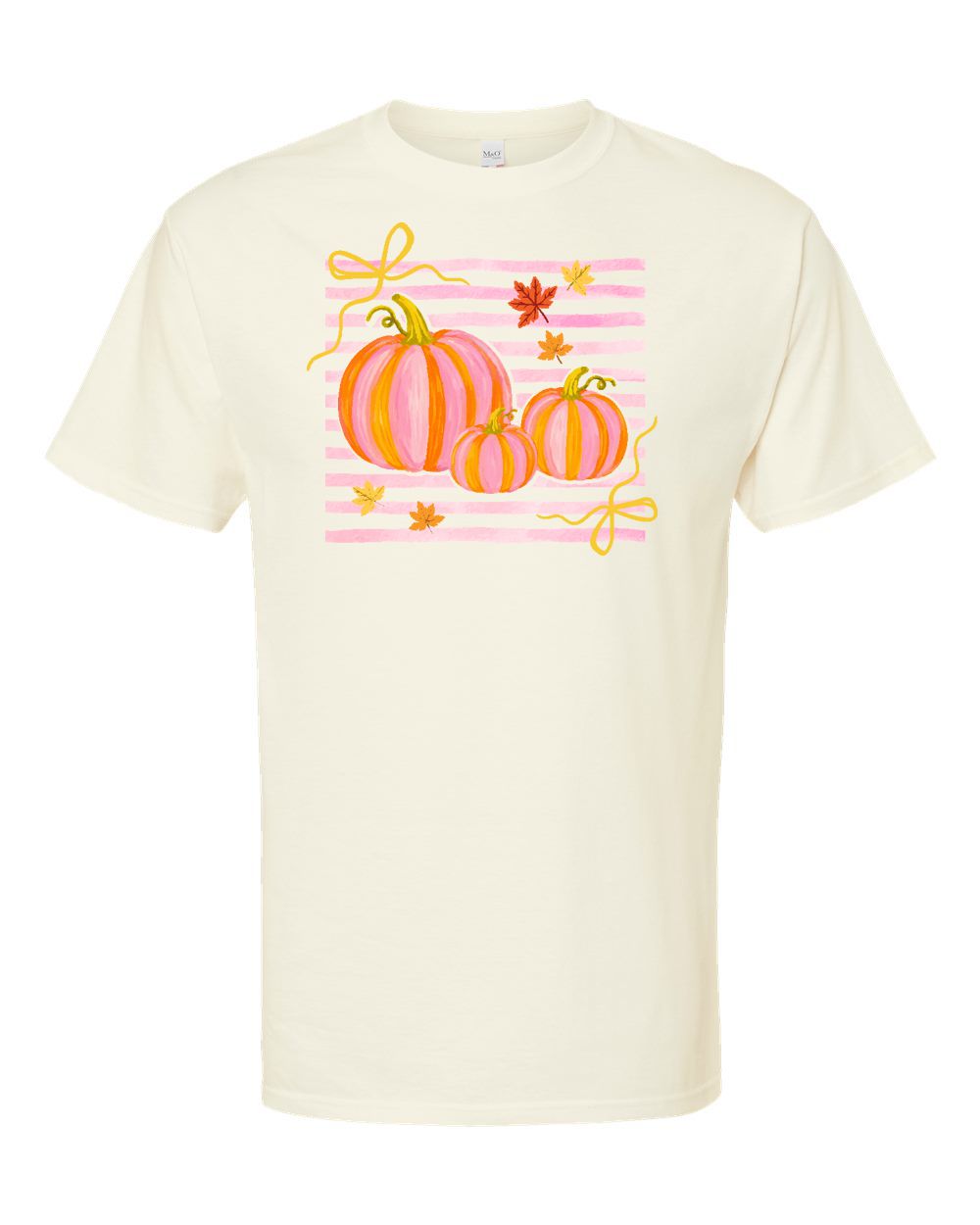 Pink Stripe Pumpkin Short Sleeve Tshirt