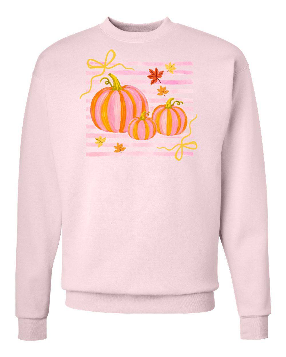 Pink Stripe Pumpkins Pale Pink Sweatshirt