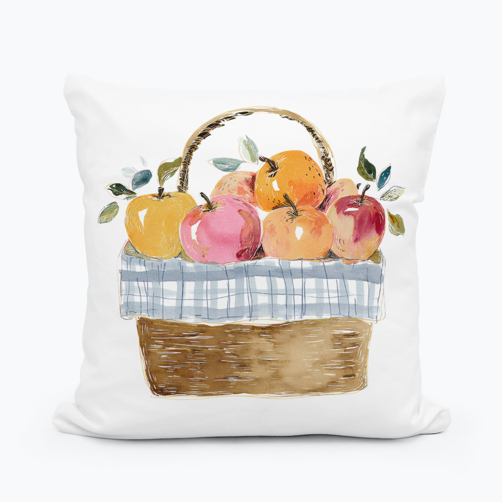 Autumn Apple Basket Pillow
