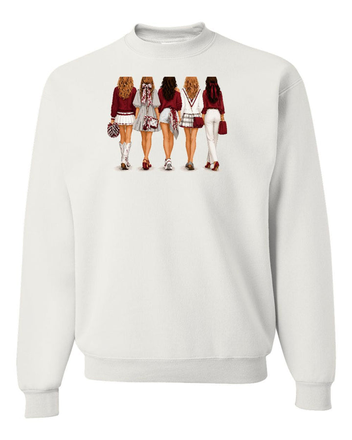 Girls in Crimson & Gray Sweatshirt