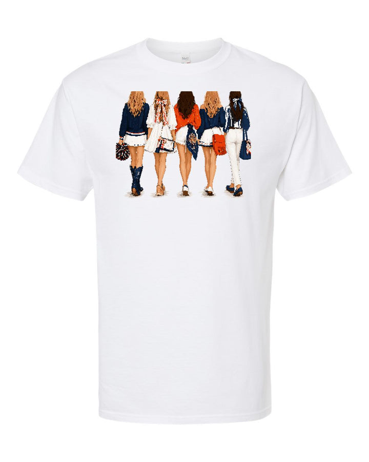 Girls Navy & Orange Tee