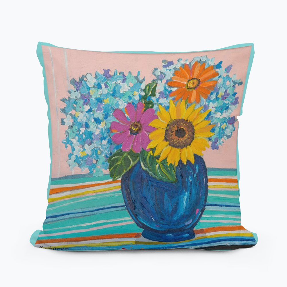 Mandy Blue Hydrangeas Pillow