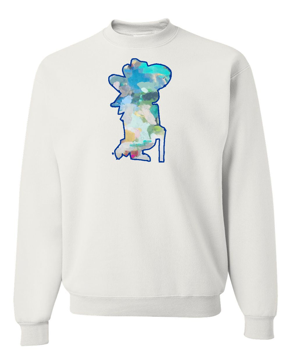 Abstract Rebel on White Sweatshirt