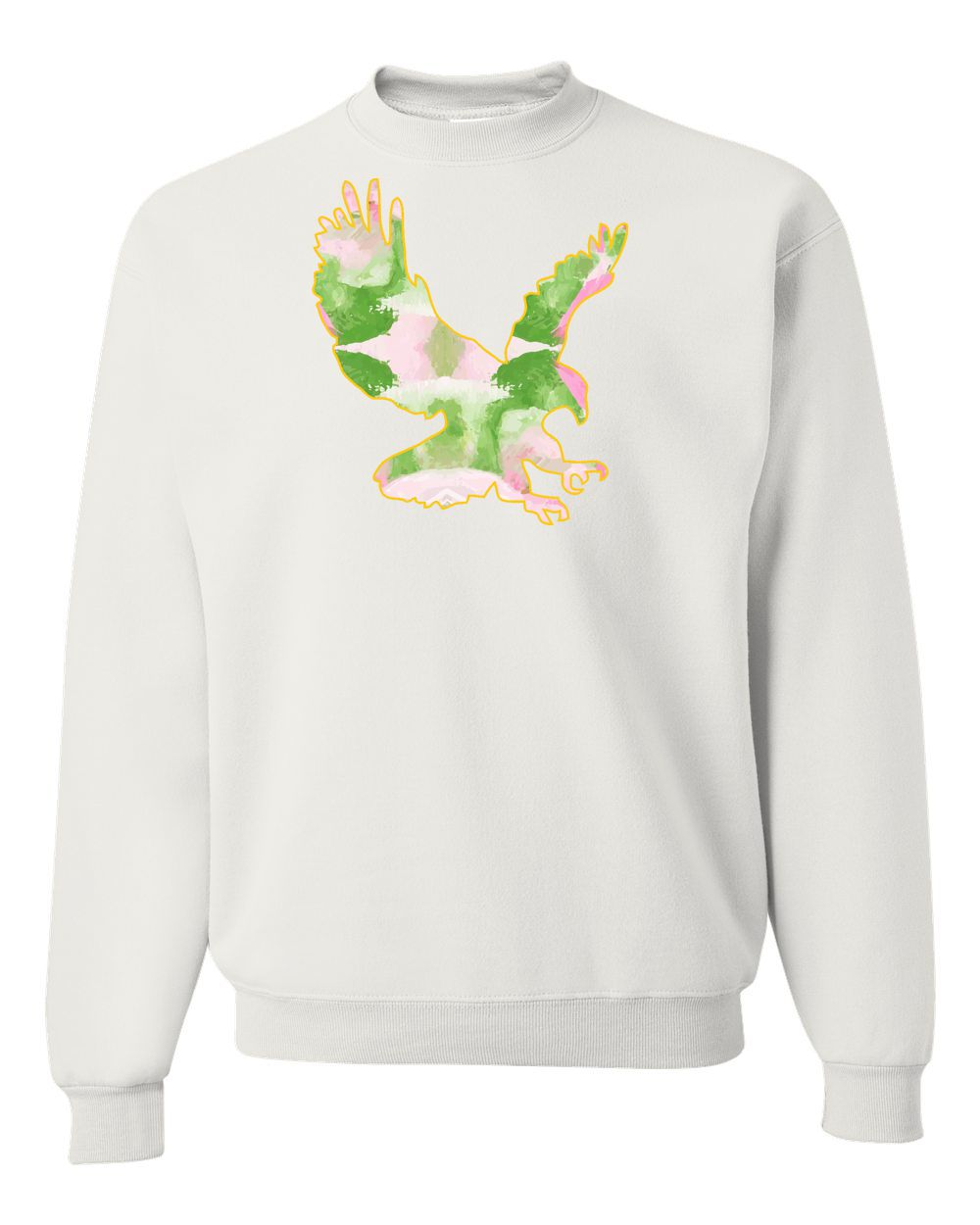 Abstract  Eagle on White Sweatshirt