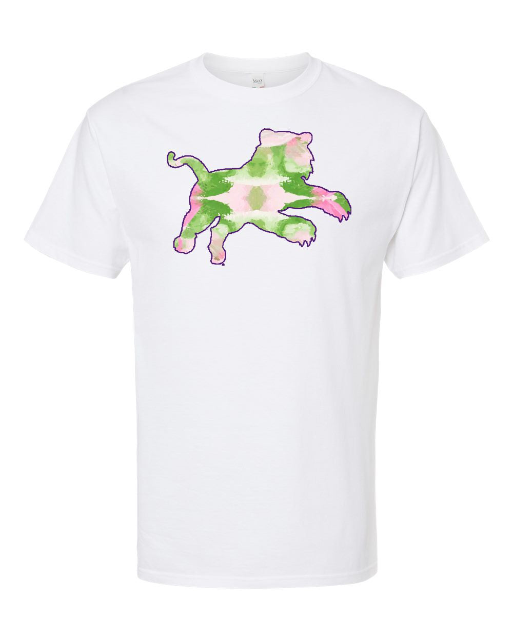 Abstract Tiger on White Short Sleeve