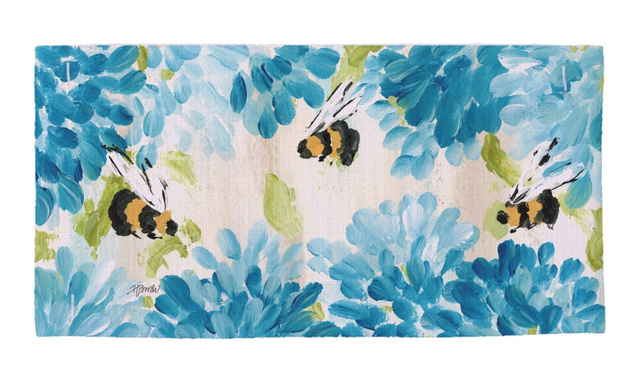 Bees Blue Hydrangeas Pillow Swap