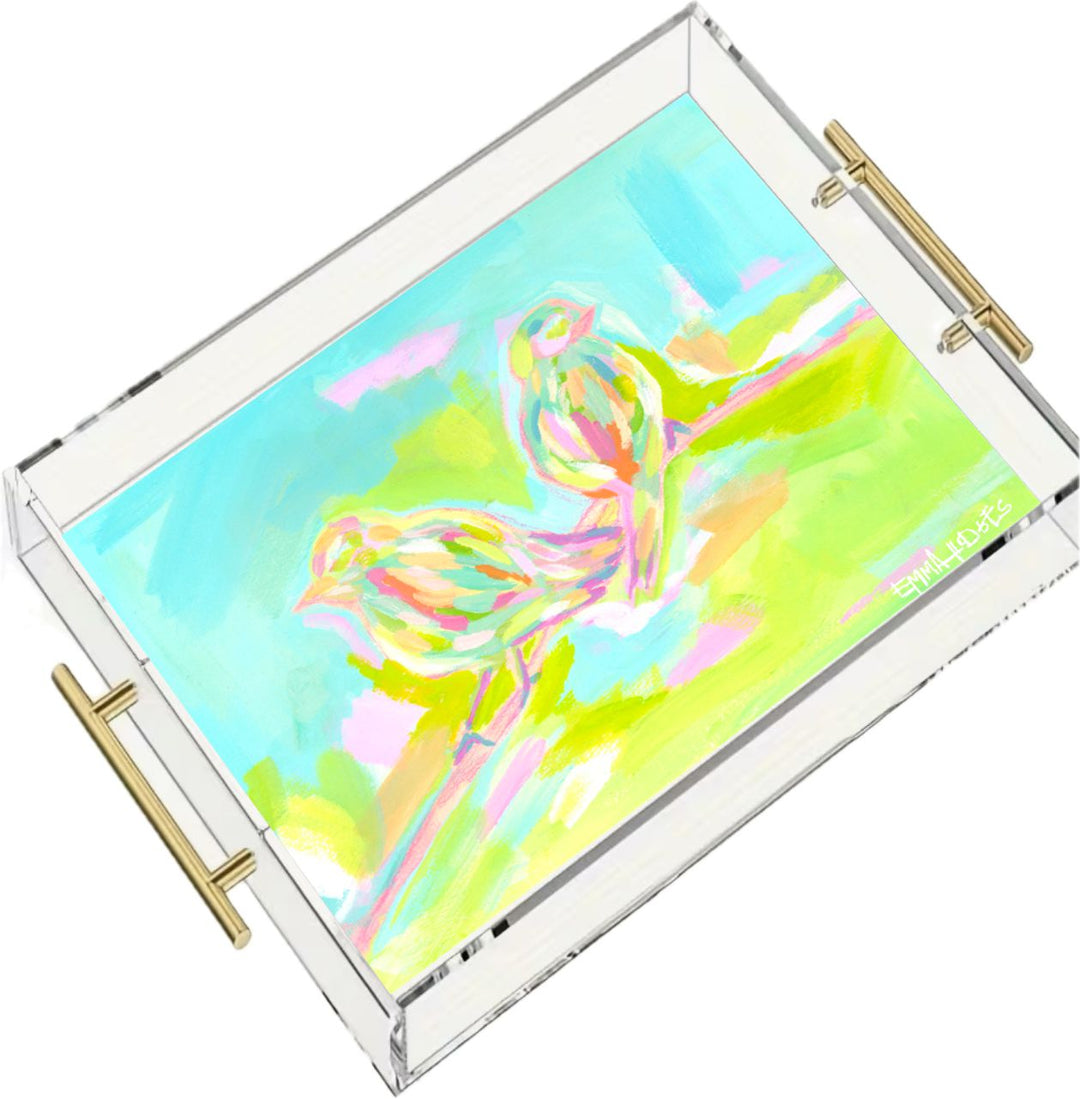 Emma's Abstract Birds  Acrylic Tray