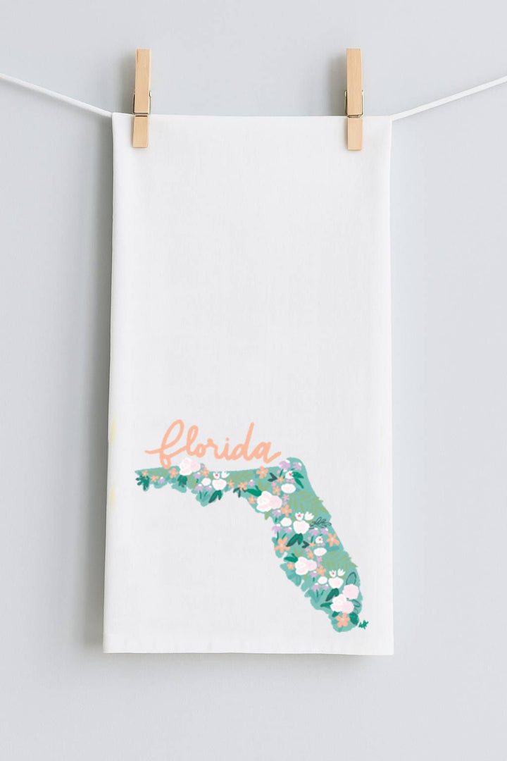Emma's Southern State Florida Tea Towel
