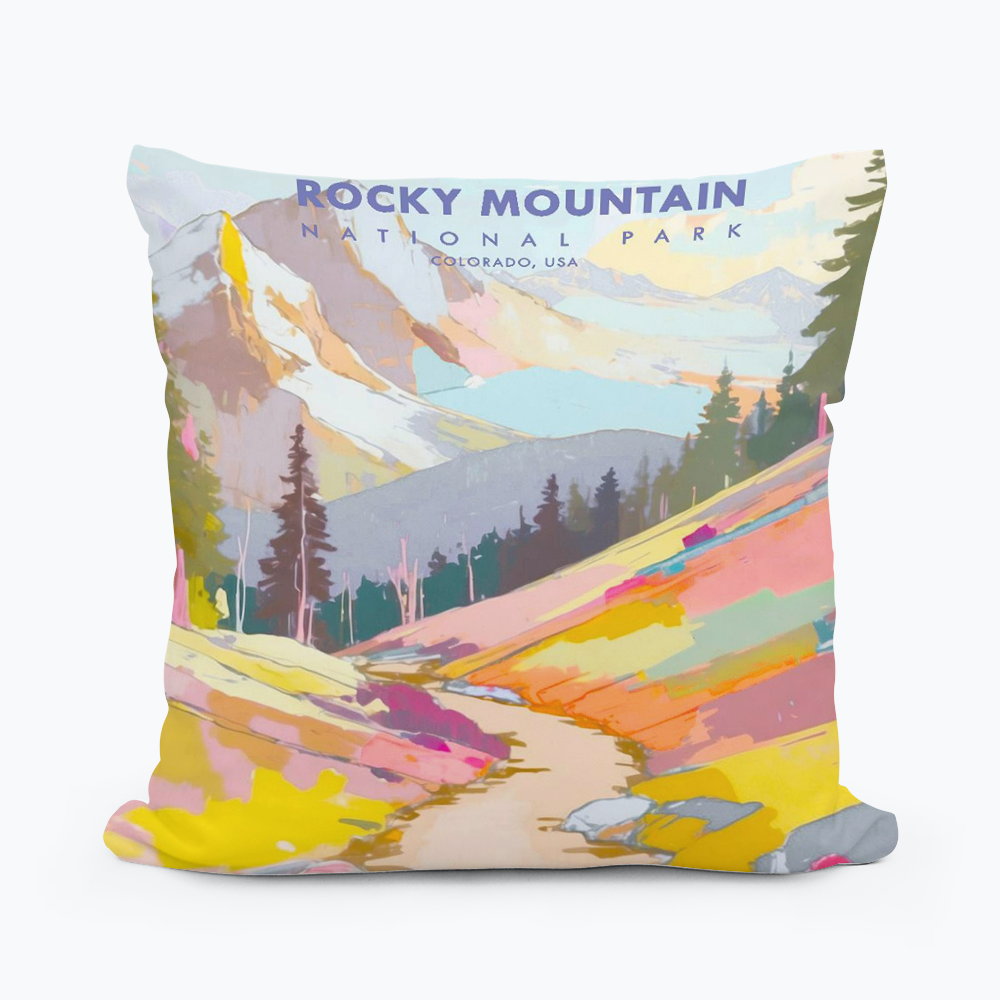 COLORADO ROCKY MOUNTAIN PARK SQUARE PILLOW