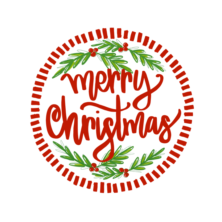 Haley's Round Merry Christmas Wreath Sash