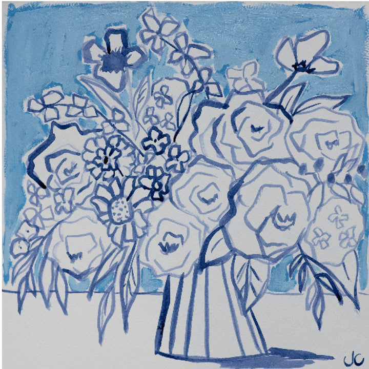 Jennifer's Shades of Blue Tea Towel