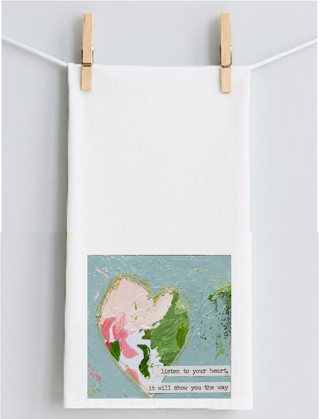 Jennifer's Listen to Your Heart Tea Towel