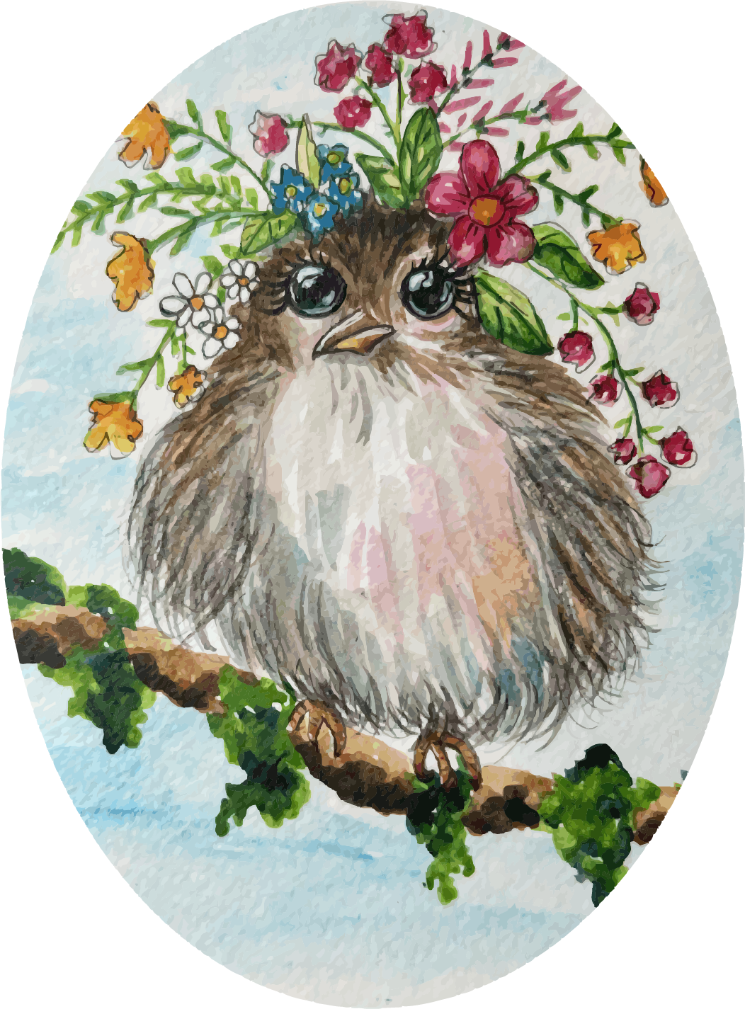 Kristies Flower Child Bird Wreath Sash