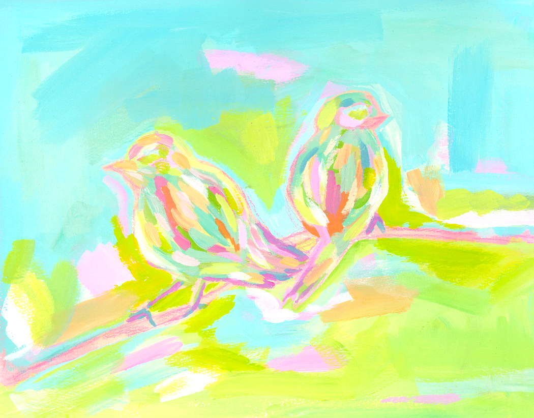 Emma Abstract Birds Tea Towel