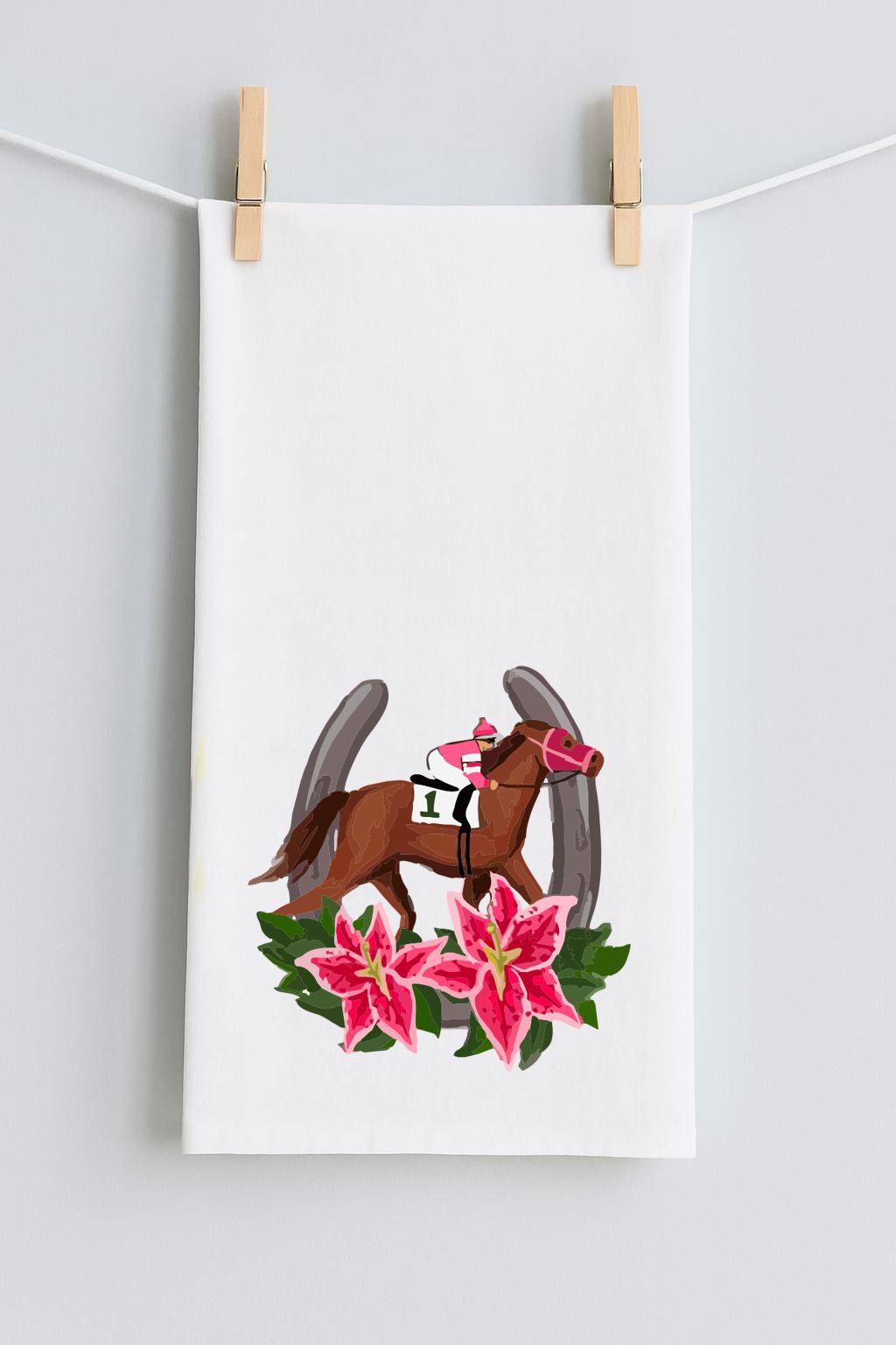 EMMALEE'S DERBY HORSESHOE TEA TOWEL