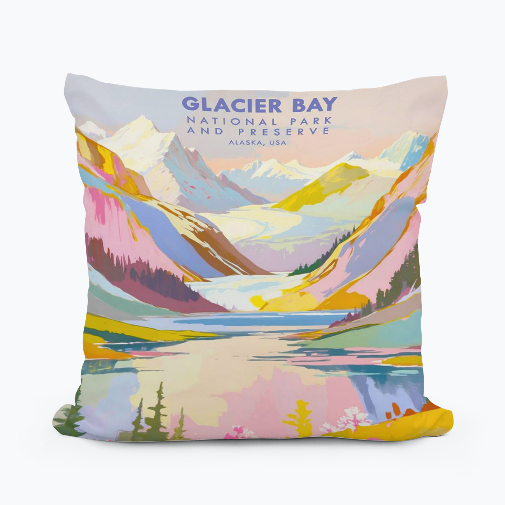 ALASKA GLACIER BAY PARK SQUARE PILLOW