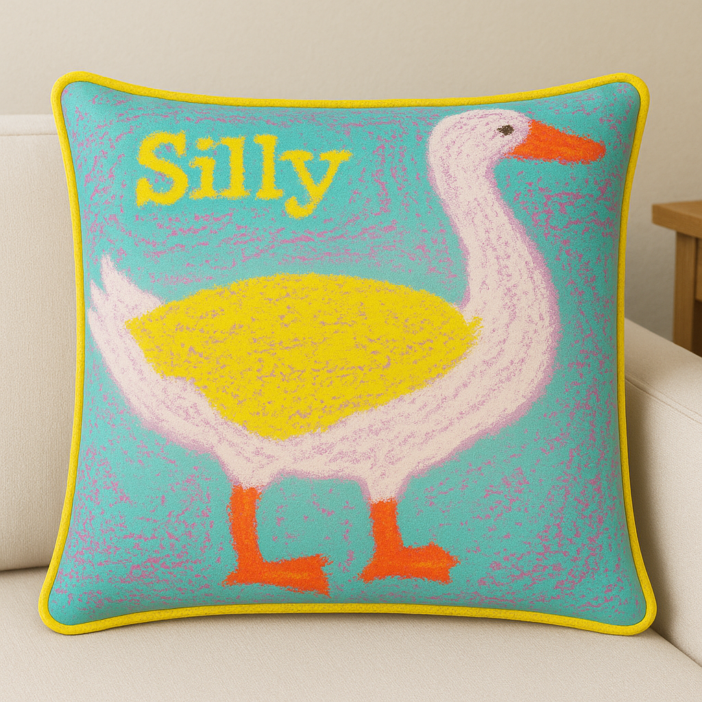 JULIA SILLY GOOSE SQUARE PILLOW