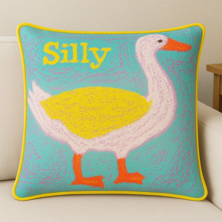JULIA SILLY GOOSE SQUARE PILLOW