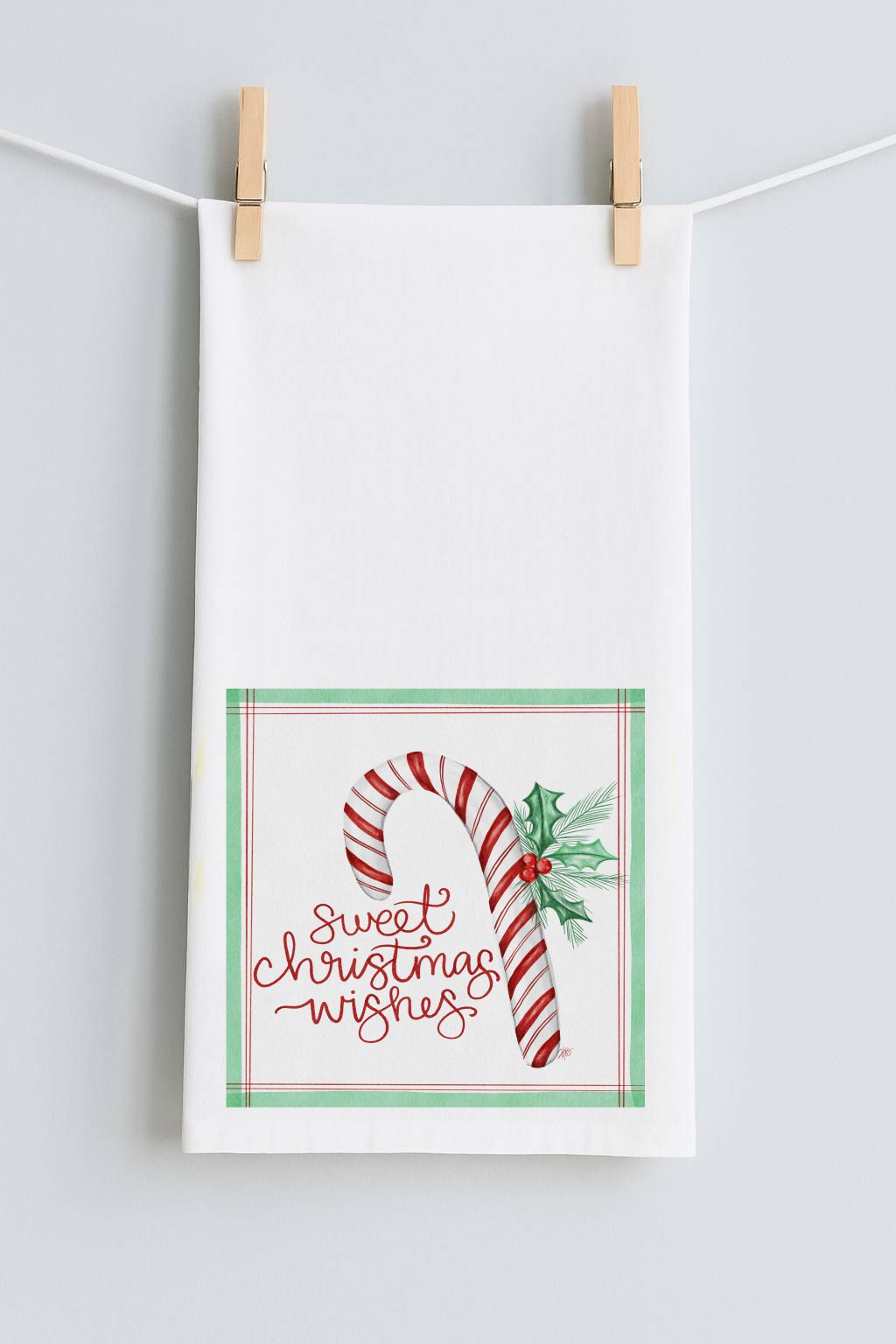Haleyâ Candy Cane Sweet Christmas Tea Towel