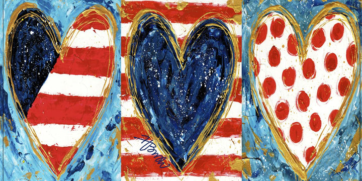 Red White and Blue Hearts Lumbar Pillow Swap