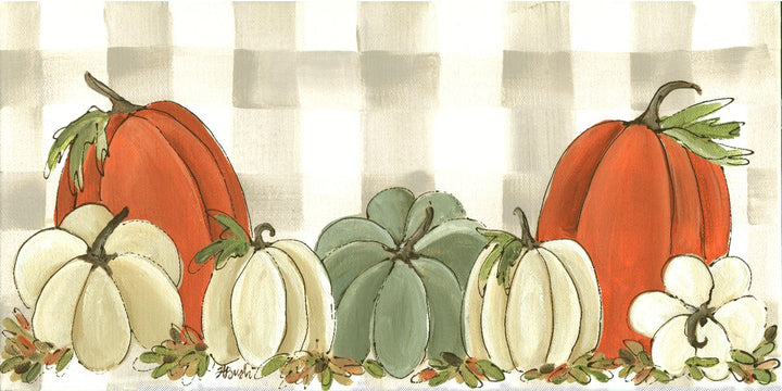Gray Plaid Pumpkins Pillow Swap