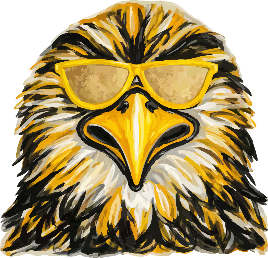 Colorful eagle Mascot Tea Towel